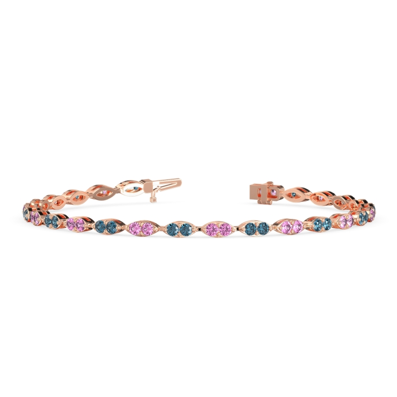 Marquise Shape Eternity Link Bracelet