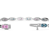 Marquise Shape Eternity Link Bracelet
