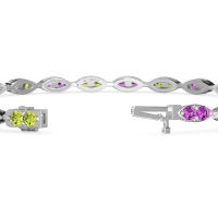 Marquise Shape Eternity Link Bracelet