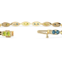 Marquise Shape Eternity Link Bracelet