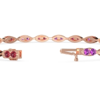 Marquise Shape Eternity Link Bracelet