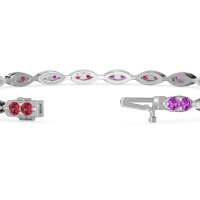 Marquise Shape Eternity Link Bracelet