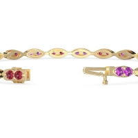 Marquise Shape Eternity Link Bracelet