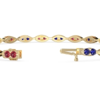 Marquise Shape Eternity Link Bracelet