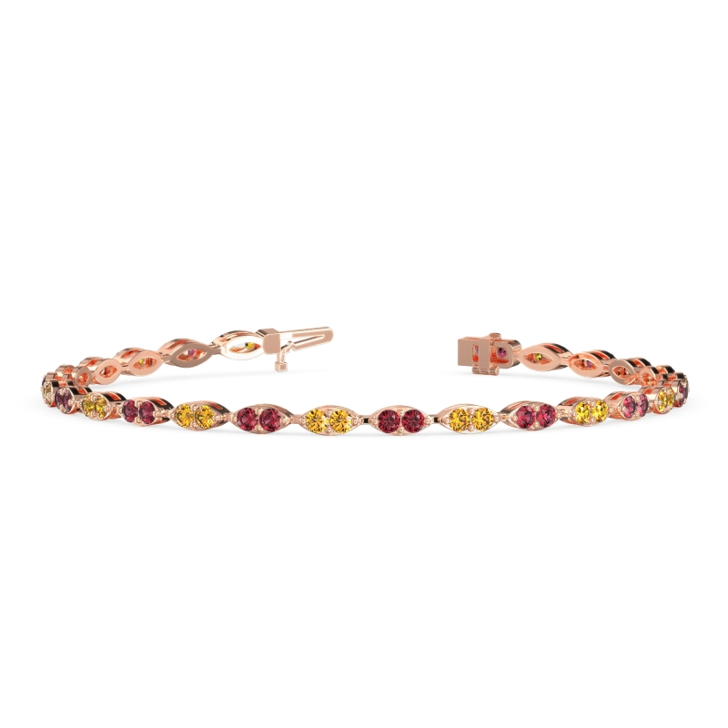 Marquise Shape Eternity Link Bracelet