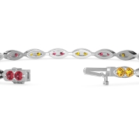 Marquise Shape Eternity Link Bracelet