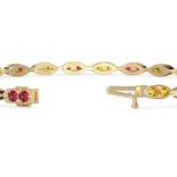 Marquise Shape Eternity Link Bracelet