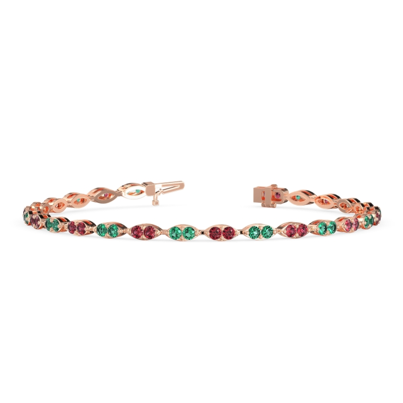 Marquise Shape Eternity Link Bracelet