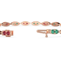 Marquise Shape Eternity Link Bracelet