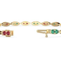 Marquise Shape Eternity Link Bracelet