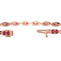 Marquise Shape Eternity Link Bracelet