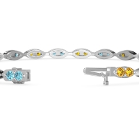 Marquise Shape Eternity Link Bracelet