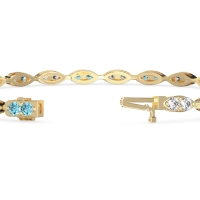 Marquise Shape Eternity Link Bracelet