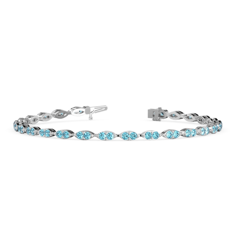 Marquise Shape Eternity Link Bracelet