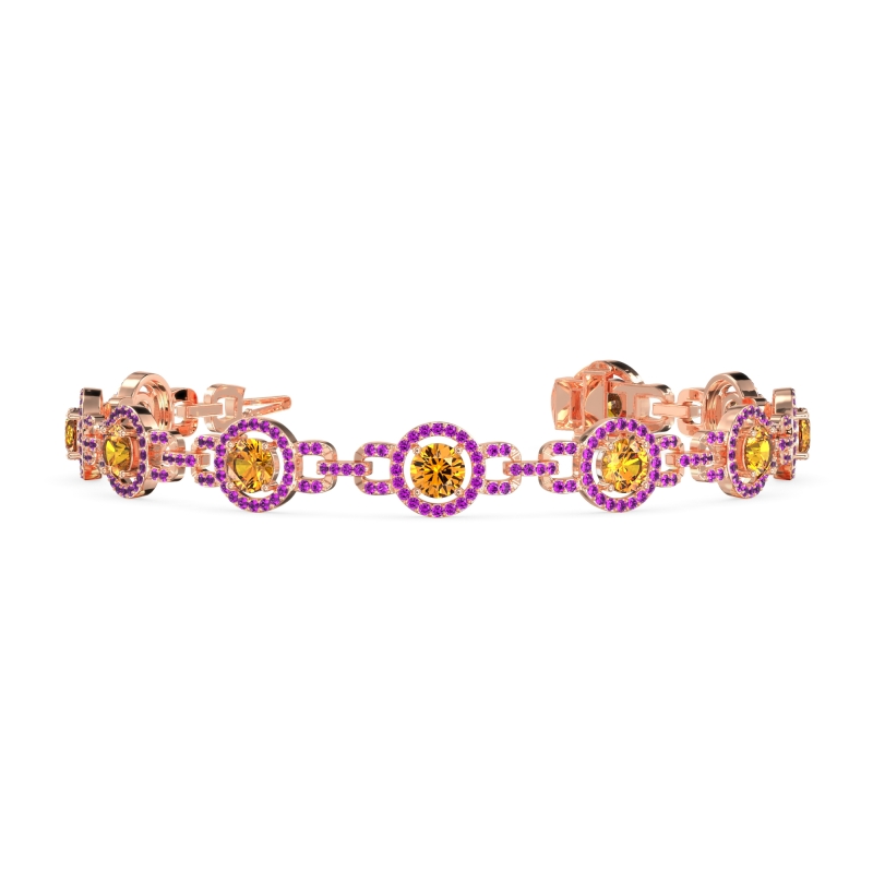 Fashion Gemstone Halo Bracelet