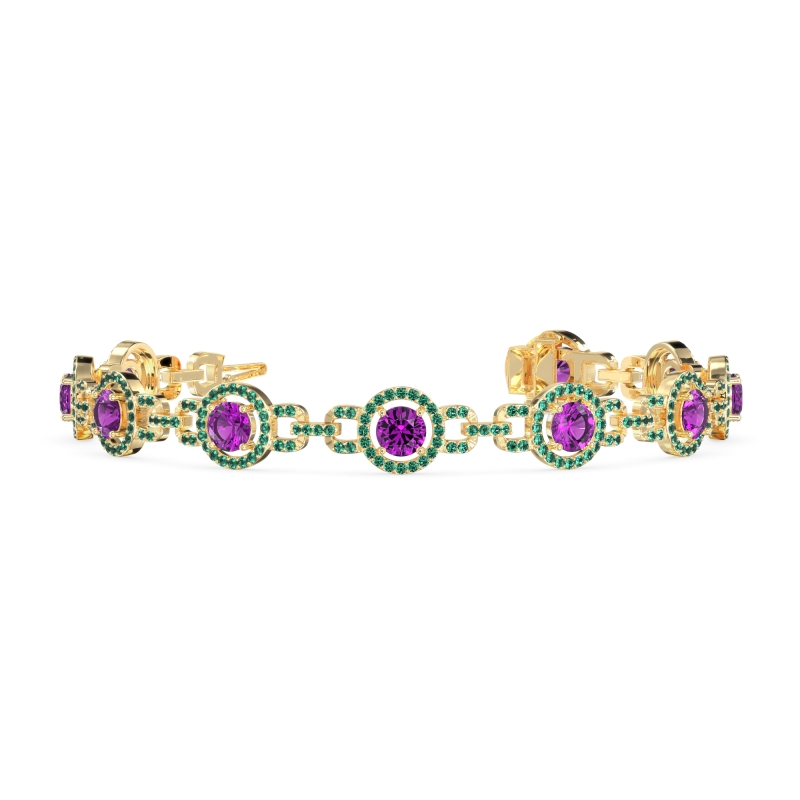 Fashion Gemstone Halo Bracelet