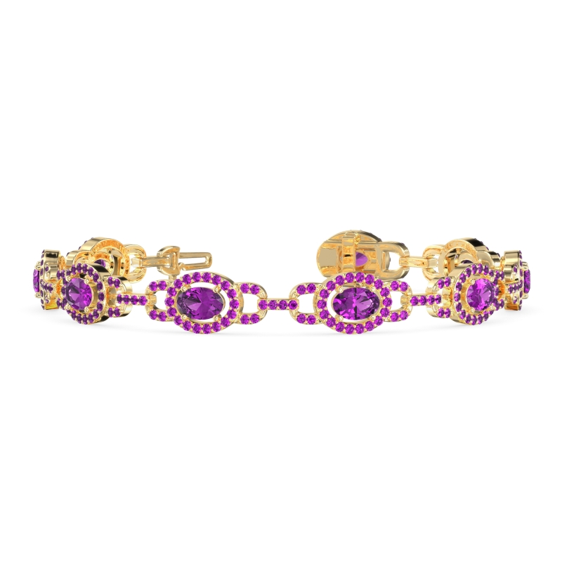 Designer Halo Gemstone Bracelet