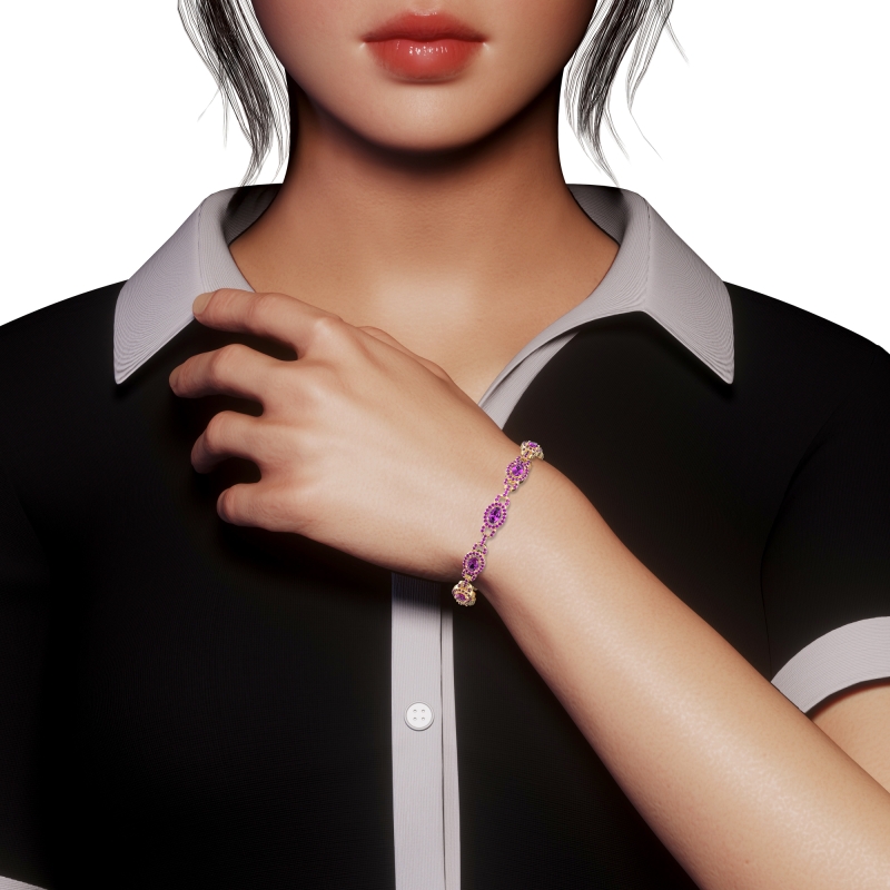 Designer Halo Gemstone Bracelet