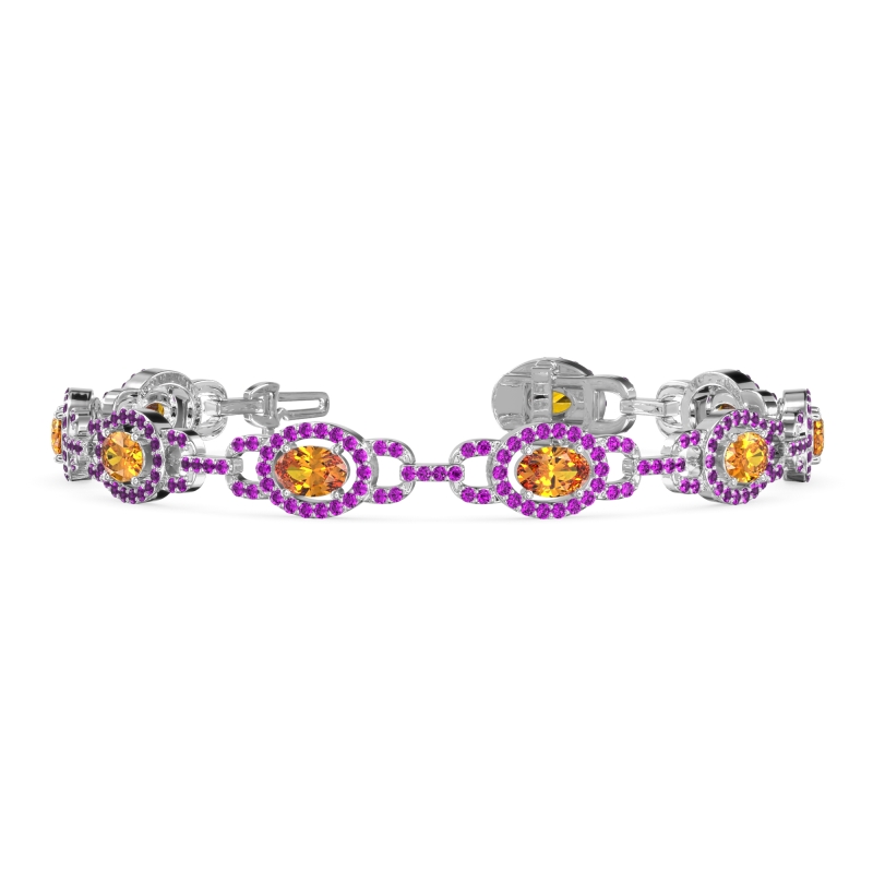 Designer Halo Gemstone Bracelet