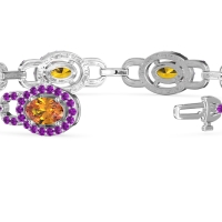 Designer Halo Gemstone Bracelet