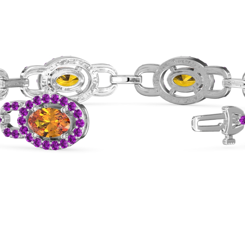 Designer Halo Gemstone Bracelet
