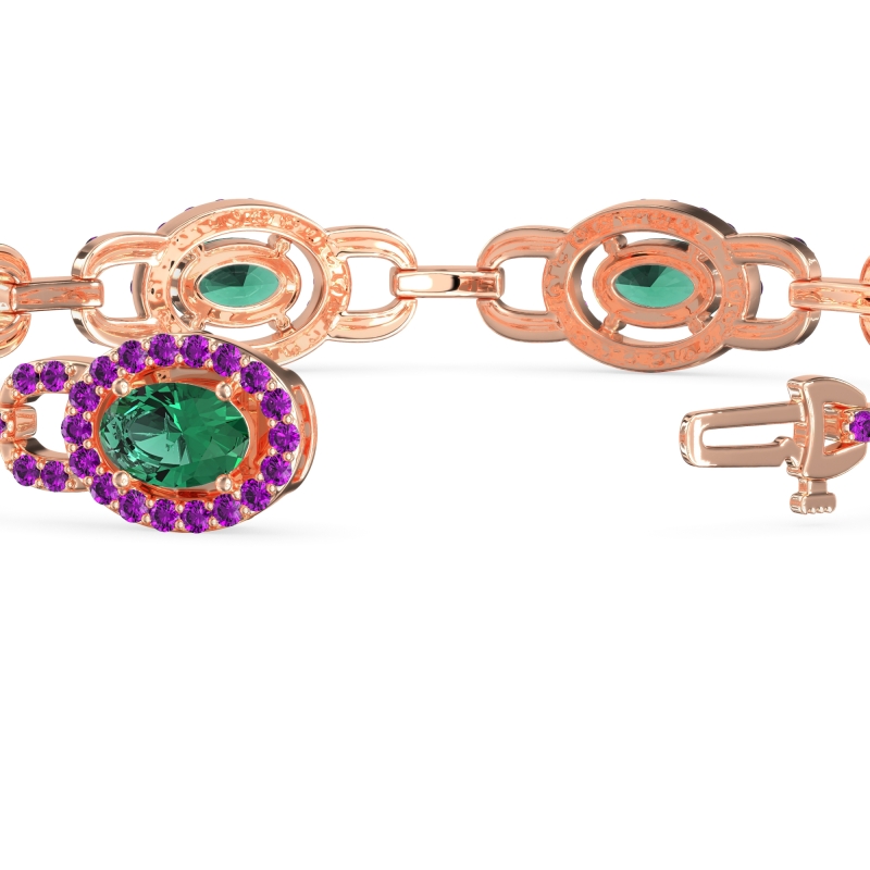 Designer Halo Gemstone Bracelet