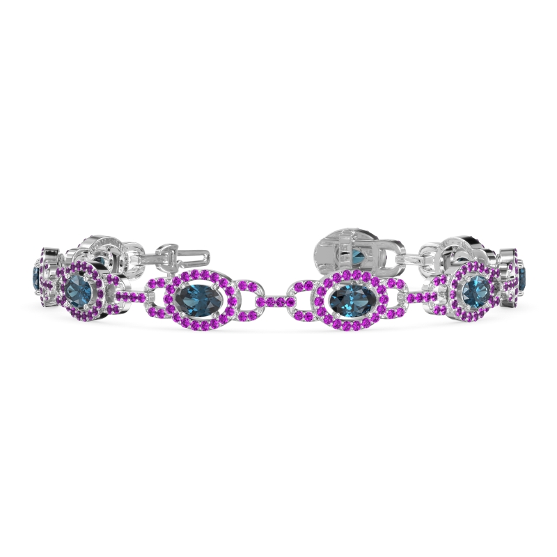 Designer Halo Gemstone Bracelet