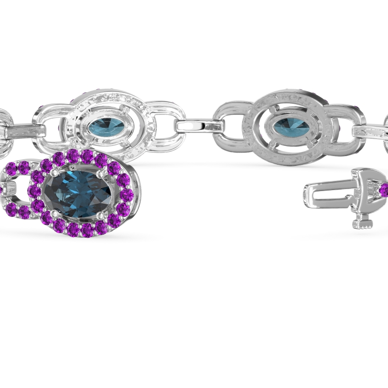 Designer Halo Gemstone Bracelet