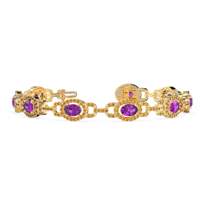 Designer Halo Gemstone Bracelet