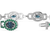 Designer Halo Gemstone Bracelet