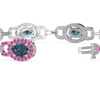 Designer Halo Gemstone Bracelet