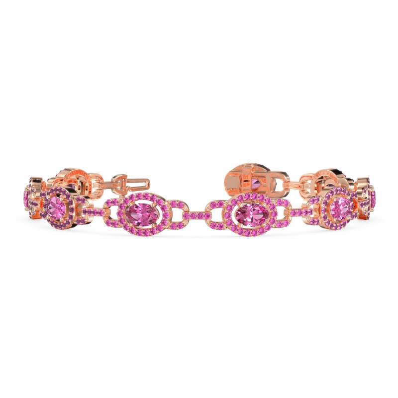 Designer Halo Gemstone Bracelet