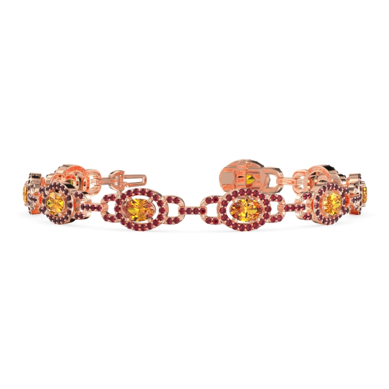Designer Halo Gemstone Bracelet