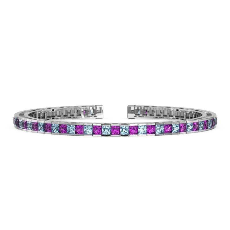 Princess Cut Flexible Bangle Bracelet