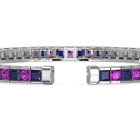 Princess Cut Flexible Bangle Bracelet