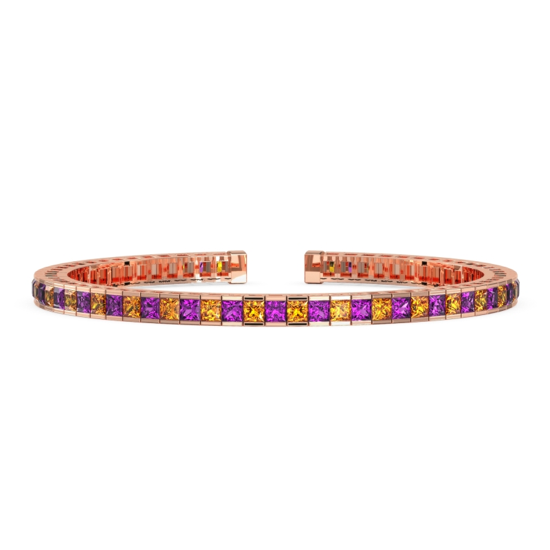 Princess Cut Flexible Bangle Bracelet