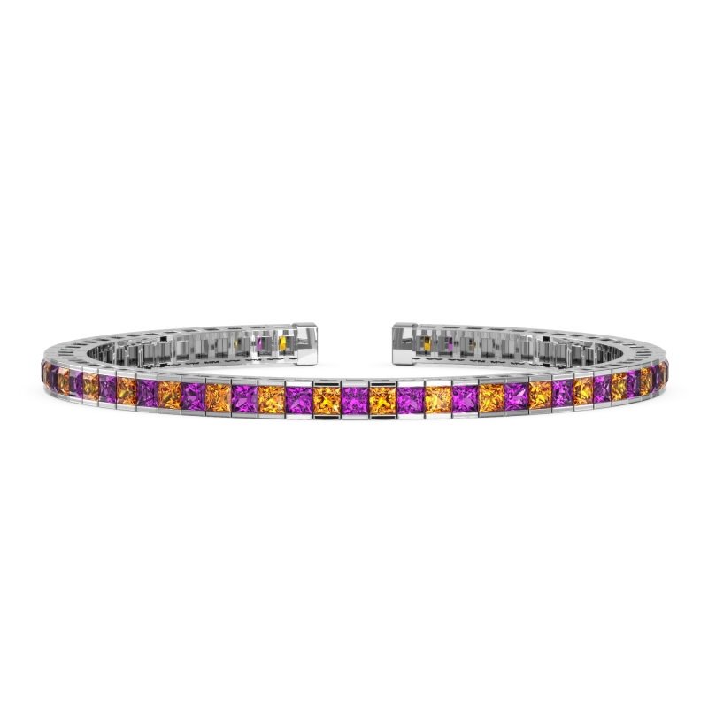 Princess Cut Flexible Bangle Bracelet