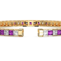 Princess Cut Flexible Bangle Bracelet