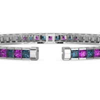Princess Cut Flexible Bangle Bracelet