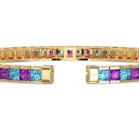 Princess Cut Flexible Bangle Bracelet