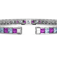 Princess Cut Flexible Bangle Bracelet