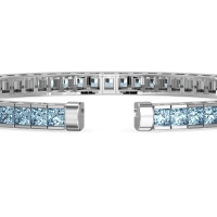 Princess Cut Flexible Bangle Bracelet
