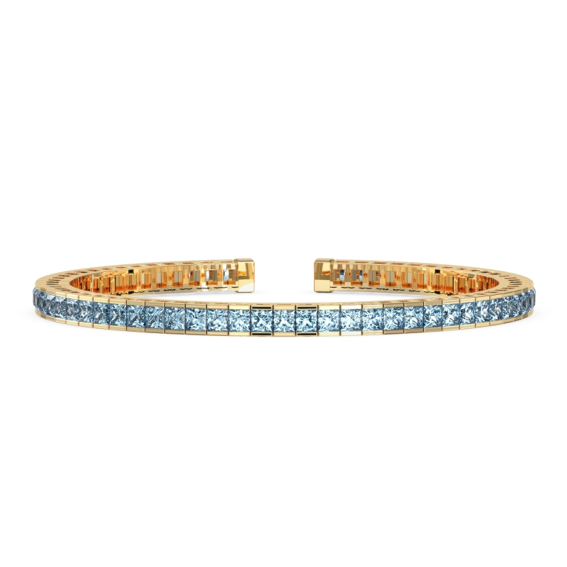 Princess Cut Flexible Bangle Bracelet