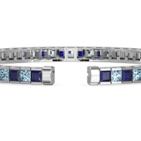 Princess Cut Flexible Bangle Bracelet