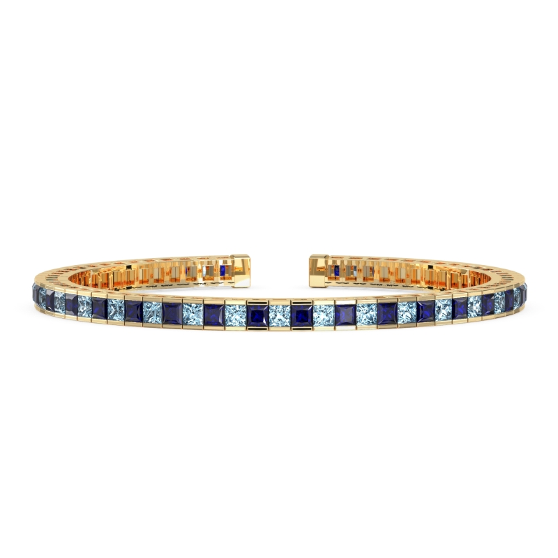 Princess Cut Flexible Bangle Bracelet
