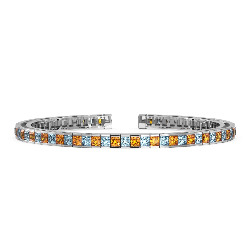 Princess Cut Flexible Bangle Bracelet