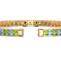 Princess Cut Flexible Bangle Bracelet