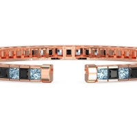 Princess Cut Flexible Bangle Bracelet