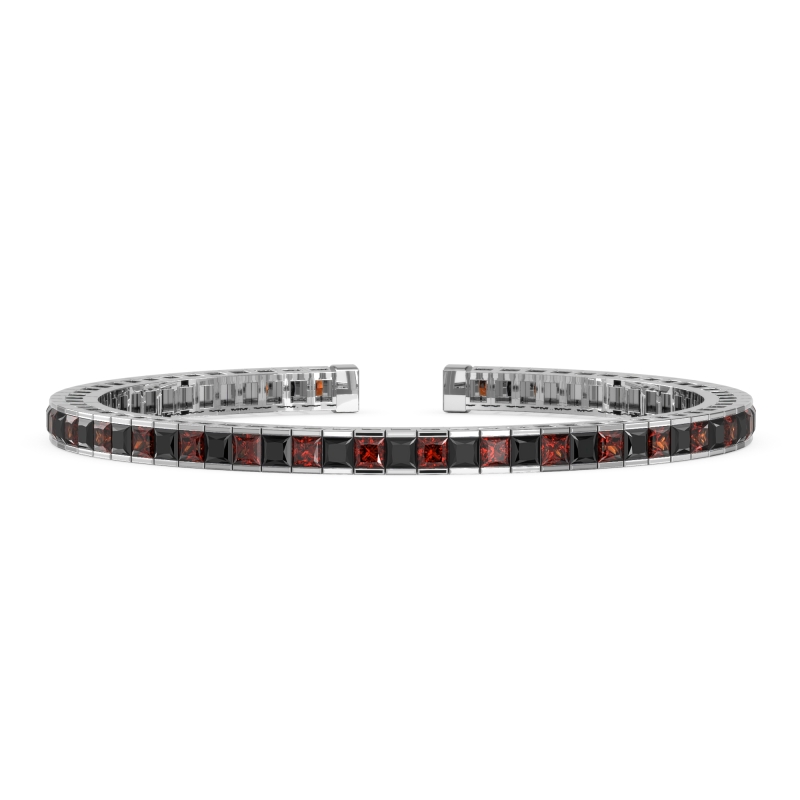 Princess Cut Flexible Bangle Bracelet