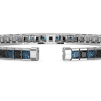 Princess Cut Flexible Bangle Bracelet